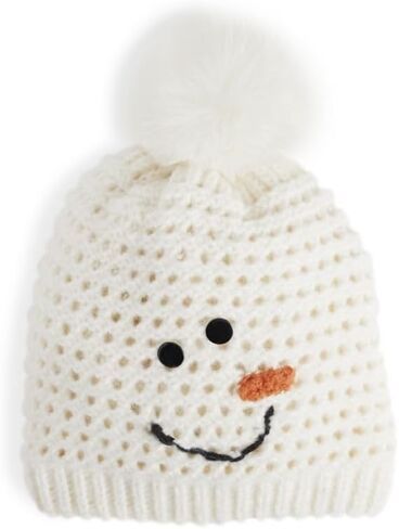 قبعة Coco + Carmen Frosty Snowman للطقس البارد للشتاء، بوليستر، أبيض شتوي، إكسسوارات نسائية in Kuwait
