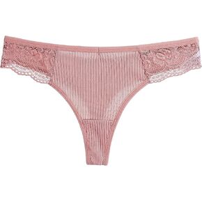 ملابس داخلية نسائية من Cotorance مقسمة بالدانتيل منخفضة الارتفاع من القطن ثونغ هيبستر بيكيني ملابس داخلية in Kuwait