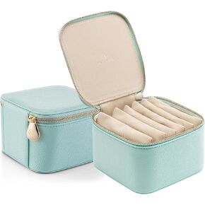 Vlando Small Travel Jewelry Box Organizer - 6 Small Carry-on Zipped Pouches for Jewelries Necklaces Rings Earrings Necklace Sorting Storage, Rosy Mauve