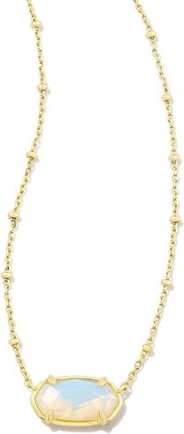 Kendra Scott Faceted Elisa Short Pendant Necklace Gold Iridescent Opalite Illusion One Size in Saudi Arabia