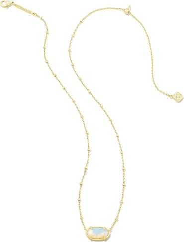 Kendra Scott Faceted Elisa Short Pendant Necklace Gold Iridescent Opalite Illusion One Size in Saudi Arabia