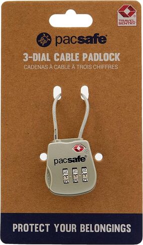 Pacsafe Prosafe 800 TSA Accepted 3-Dial Cable Lock, Silver in Saudi Arabia