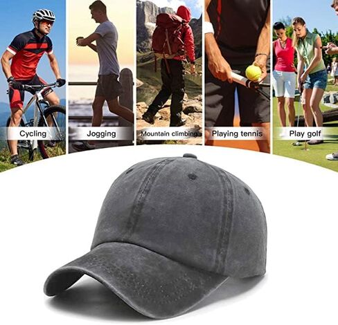 Waldeal Twin Mom Gift Women's Baseball Cap, Adjustable Hat Distressed Retro Denim Washed for Women in Kuwait
