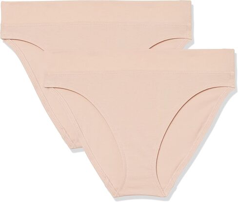 ملابس داخلية قصيرة للسيدات من Amazon Aware مصنوعة من القطن فائق النعومة متوسطة الارتفاع، عبوة من قطعتين in Kuwait