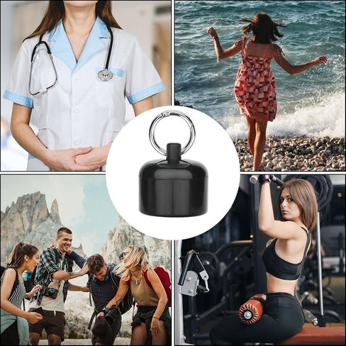 سلسلة مفاتيح وحامل مجوهرات للسفر من لاسوروا، صندوق خواتم محمول للسفر للنساء والرجال لحمل الاقراط والقلائد في الرحلات، مع اسفنجة بالداخل (اسود) in Kuwait