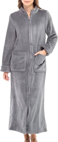 Alexander Del Rossa Women's Zip Up Fleece Robe, Soft Warm Plush Zipper Bathrobe in Saudi Arabia