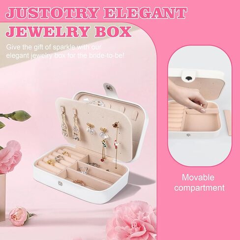 JUSTOTRY Bride MRS Jewelry Box - Bridal Shower Gifts for Bride, White Small Travel Jewelry Box Storage for Bachelorette Party, Bridal Shower, Honeymoon，Engagement Gift for Mrs Wifey in Kuwait