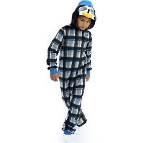 Sleep On It Boys Onesie Pajamas For Kids | Boys Blanket Sleeper Pajama Set Hooded Fleece Sleep Costume