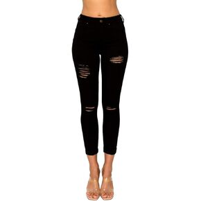 wax jean Women's Push-Up High-Rise Destroyed Skinny Capri in Jeans in Kuwait