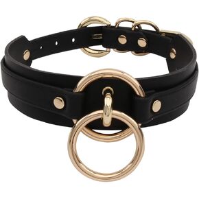 Lookook Fashion O-Ring Faux Leather Choker Necklaces Collar For Womens