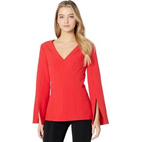 Trina Turk Women's Suiting Top with Slit Sleeves
