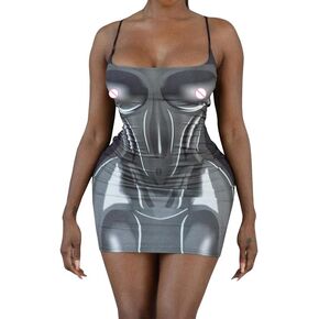 فستان نسائي طويل مطبوع بدون أكمام فستان Bodycon قصير فساتين مثيرة لحفلات النادي in Kuwait