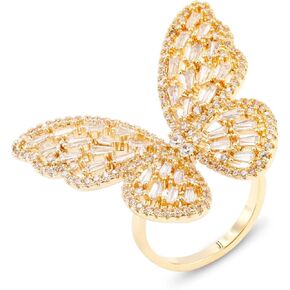 Lavencious Art Cocktail Butterfly Fashion Ring Size Adjustable from 6-8.5 Cubic Zirconia Jewelry for Women in Kuwait