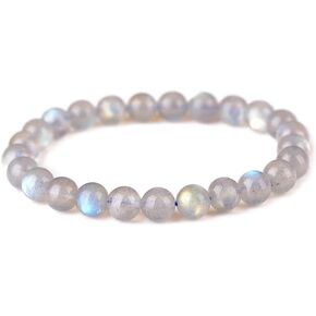 Natural Watermelon Tourmaline Sunstone Moonstone Crystal Energy Stretch Bracelet for Men/Women
