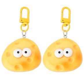 Cute Cheese Charm Keychains for Girls Yellow Big Eyes Cartoon Cheese Keychian Gift for Friends Couples Clothing Bag Accessories BFF Bestie Gift for Cheeses Lovers in Saudi Arabia