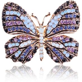 Sttiafay Costume Jewelry for Women Rhinestone Butterfly Brooch Pin Vintage Pin Clothing Accessories Gifts for Her