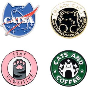 دبابيس زينة لمخلب القهوة على شكل قطة من Cat Planet Coffee Paw Pins Cats Club, 3.14in*3.14in*0.78in, بورسلين, بدون أحجار كريمة in Kuwait