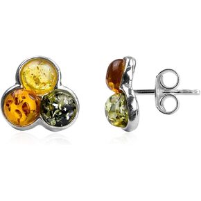 Multicolor Amber Sterling Silver Fashion Charming Stud Earrings in Kuwait