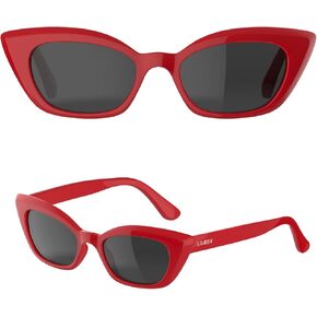 Saveen Retro Trendy TAC Cat Eye Sunglasses for Women, Thick Rectangular TR90 Frame Polarized Sunglasses UV400 Protection