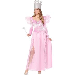 روح الهالوين ساحر أوز الكبار غليندا زي الساحرة الطيبة | مرخص رسميًا | زي المجموعة | كوسبلاي الساحرة in Kuwait