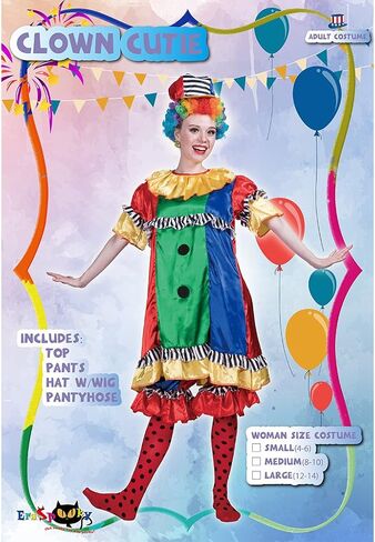 Megartico المهرج النساء الكبار حلي تأثيري البدلة أزياء الهالوين المهرج in Kuwait