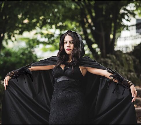 Jecery 4 Pcs Halloween Feather Costume 1 Pair Fingerless Elbow Length Long Lace Gloves 1 Gothic Victorian Feather Cape Shawl 1 Feathered Mini Skirt for Women Adult Party Cosplay Evening Dance, Black in Saudi Arabia
