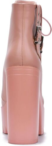 Cape Robbin Elinda Combat Boots for Women, Platform Boots with Chunky Block Heels,High Tops Boots for Women in Kuwait