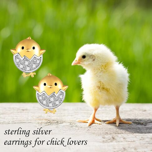 Chicken Earrings S925 Sterling Silver Chicken turkey Stud Earrings Chicken Thanksgiving Christmas Jewelry Gifts for Women Girls for Chicken Lovers in Kuwait