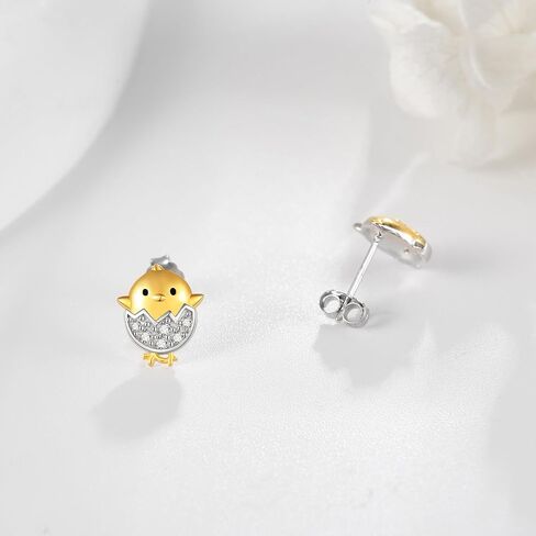 Chicken Earrings S925 Sterling Silver Chicken turkey Stud Earrings Chicken Thanksgiving Christmas Jewelry Gifts for Women Girls for Chicken Lovers in Kuwait