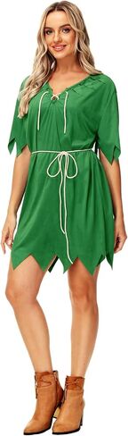 AOBUTE Women Halloween Peter Pan Costume Shiny Tinker Bell Costume Dress Adult Family Cosplay in Kuwait