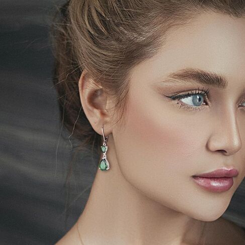 Raymard 925 Sterling Silver Pear Cut Birthstone Earrings, Teardrop Dangle Leverback Earrings for Women, Prom Jewelry Gifts in Kuwait