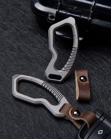 خطاف سلسلة مفاتيح من التيتانيوم A06 TC4 من اينهو مع مفك براغي لمفاتيح السيارة، حلقة مفاتيح شديدة التحمل، هدية للاستخدام اليومي, رمادي in Kuwait