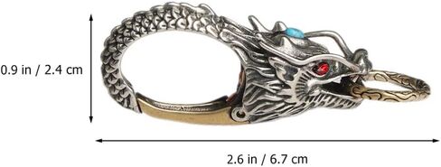 سلسلة مفاتيح على شكل رأس التنين من BESPORTBLE، سلسلة مفاتيح عتيقة من فنغ شوي، خرزة التنين الصيني، حلقة مفاتيح لحسن الحظ، حامل مفاتيح السيارة، حقيبة سحرية معلقة لنجاح الثروة بأمان in Kuwait