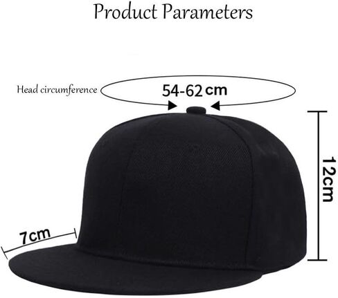 Boolavard Classic Snapback Hat Cap Hip Hop Style Flat Bill Blank Solid Color Adjustable Size in Saudi Arabia