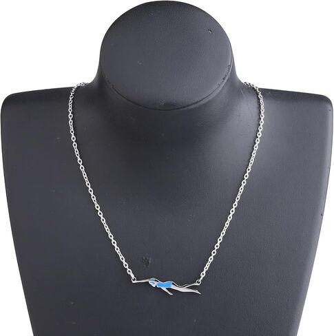FEELMEM Swimming Necklace Swimming Lover Gifts with Inspirational Swim Team Gift Swim Coach Necklace Swimming Girl Gift in Kuwait