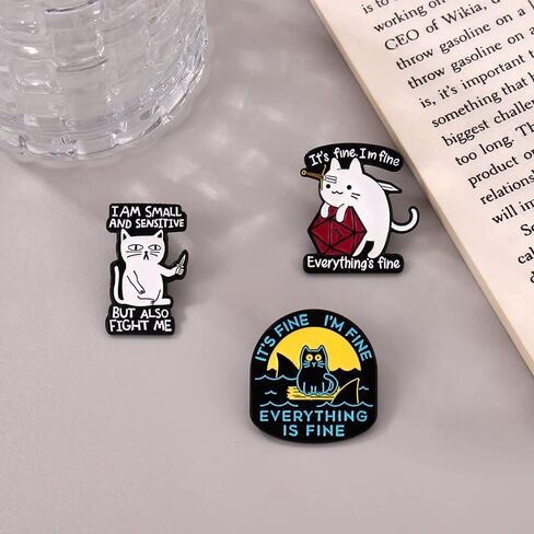 3-4 قطع مضحكة النباتات القط المينا دبابيس مجموعة لطيف الكرتون الحيوان الأسود القط دبابيس للنساء الفتيات الإنجليزية إلكتروني بروش شارة للملابس حقيبة السترات عيد الهالوين العودة إلى المدرسة هدايا التخرج in Kuwait