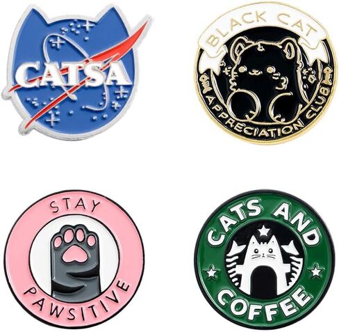 دبابيس زينة لمخلب القهوة على شكل قطة من Cat Planet Coffee Paw Pins Cats Club, 3.14in*3.14in*0.78in, بورسلين, بدون أحجار كريمة in Kuwait