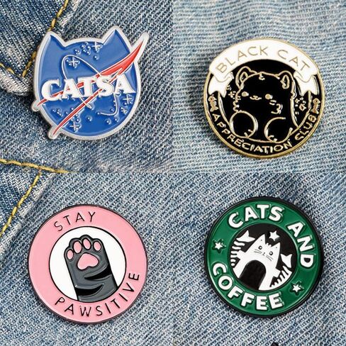 دبابيس زينة لمخلب القهوة على شكل قطة من Cat Planet Coffee Paw Pins Cats Club, 3.14in*3.14in*0.78in, بورسلين, بدون أحجار كريمة in Kuwait