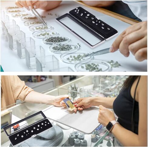 PH PandaHall Diamond Display Boxes Gem Container Holder Gemstone Jewelry Box Show Case Storage Box Holder with Lids and Velvet for Gems Jewelry Displaying and Gift Packing 7.8x2.1 inch in Kuwait