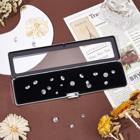 PH PandaHall Diamond Display Boxes Gem Container Holder Gemstone Jewelry Box Show Case Storage Box Holder with Lids and Velvet for Gems Jewelry Displaying and Gift Packing 7.8x2.1 inch in Kuwait