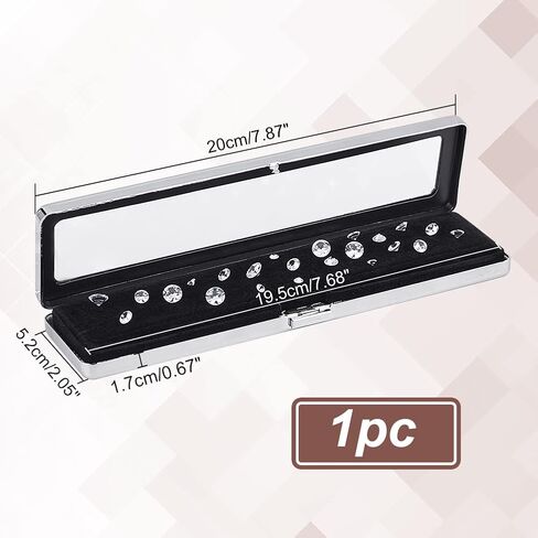PH PandaHall Diamond Display Boxes Gem Container Holder Gemstone Jewelry Box Show Case Storage Box Holder with Lids and Velvet for Gems Jewelry Displaying and Gift Packing 7.8x2.1 inch in Kuwait