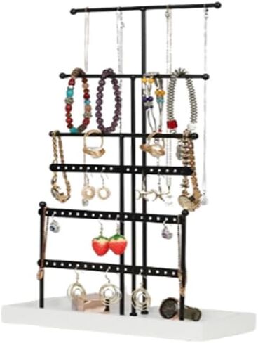Aphse Jewelry Organizer Stand, 6 Tier Hanging Necklace Holder,Earring Organizer,Jewelry Tower Tree for Necklaces, Earrings, Bracelets, Rings in Kuwait