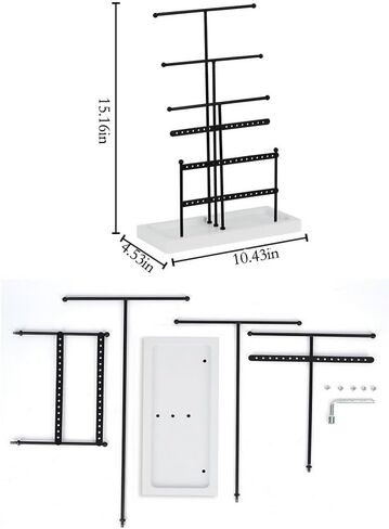 Aphse Jewelry Organizer Stand, 6 Tier Hanging Necklace Holder,Earring Organizer,Jewelry Tower Tree for Necklaces, Earrings, Bracelets, Rings in Kuwait