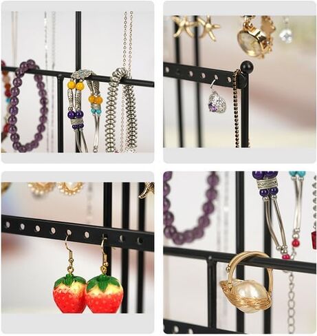 Aphse Jewelry Organizer Stand, 6 Tier Hanging Necklace Holder,Earring Organizer,Jewelry Tower Tree for Necklaces, Earrings, Bracelets, Rings in Kuwait