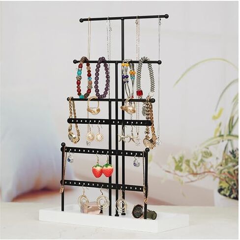 Aphse Jewelry Organizer Stand, 6 Tier Hanging Necklace Holder,Earring Organizer,Jewelry Tower Tree for Necklaces, Earrings, Bracelets, Rings in Kuwait