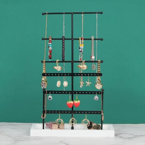 Aphse Jewelry Organizer Stand, 6 Tier Hanging Necklace Holder,Earring Organizer,Jewelry Tower Tree for Necklaces, Earrings, Bracelets, Rings in Kuwait