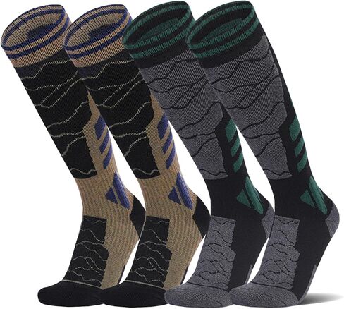 جوارب DarkCom للرجال والنساء للتزلج قابلة للتنفس، جوارب تزلج من صوف ميرينو دافئة ومريحة للتزلج على الجليد in Kuwait