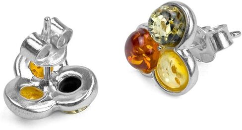 Multicolor Amber Sterling Silver Fashion Charming Stud Earrings in Kuwait
