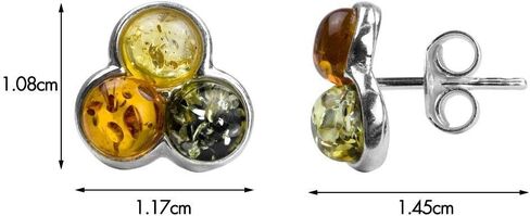 Multicolor Amber Sterling Silver Fashion Charming Stud Earrings in Kuwait