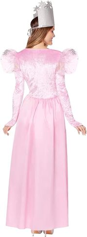 روح الهالوين ساحر أوز الكبار غليندا زي الساحرة الطيبة | مرخص رسميًا | زي المجموعة | كوسبلاي الساحرة in Kuwait